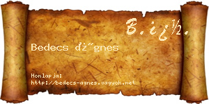 Bedecs Ágnes névjegykártya
