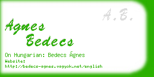 agnes bedecs business card